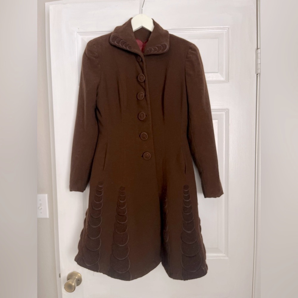 Brown Button-Up Coat - Picture 5 of 14